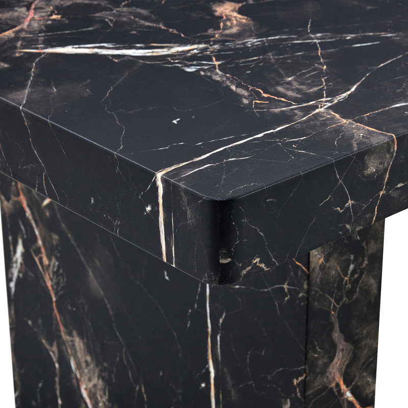 Table de salle à manger de 3,5 po d'épaisseur 78,7 po x 39,4 po x 29,9 po, motif en marbre noir, pour la famille et la conférence, support stable, coins sécuritaires Table de 78,7 po x 39,4 po, plateau supérieur, multi pour la famille