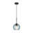 1-Light Clear Water-Ripple Glass Pendant Light for Kitchen Island & Dining Room-813439398