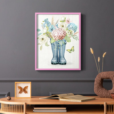 Garden Boots Framed Print - Solid Wood