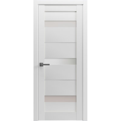 Pantry Kitchen Pre-Hung Lite Door With Hardware | Quadro 4055  With Frosted Opaque Glass | Single Panel Frame Trims | Bathroom Bedroom Sturdy Doors