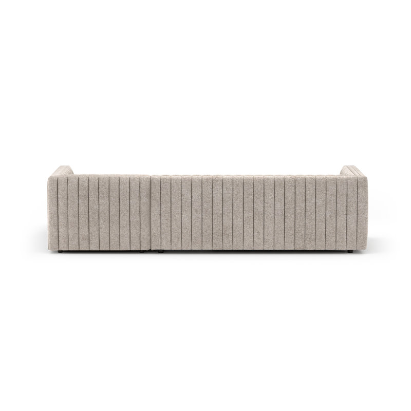 Augustine Chaise Sectional, Left Hand Facing, Orly Natural Velvet, 26" H X 105" W X 64" D