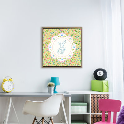 Cadre flottant Floral Spring Bunny & Sprig, design par Angela Steahling
