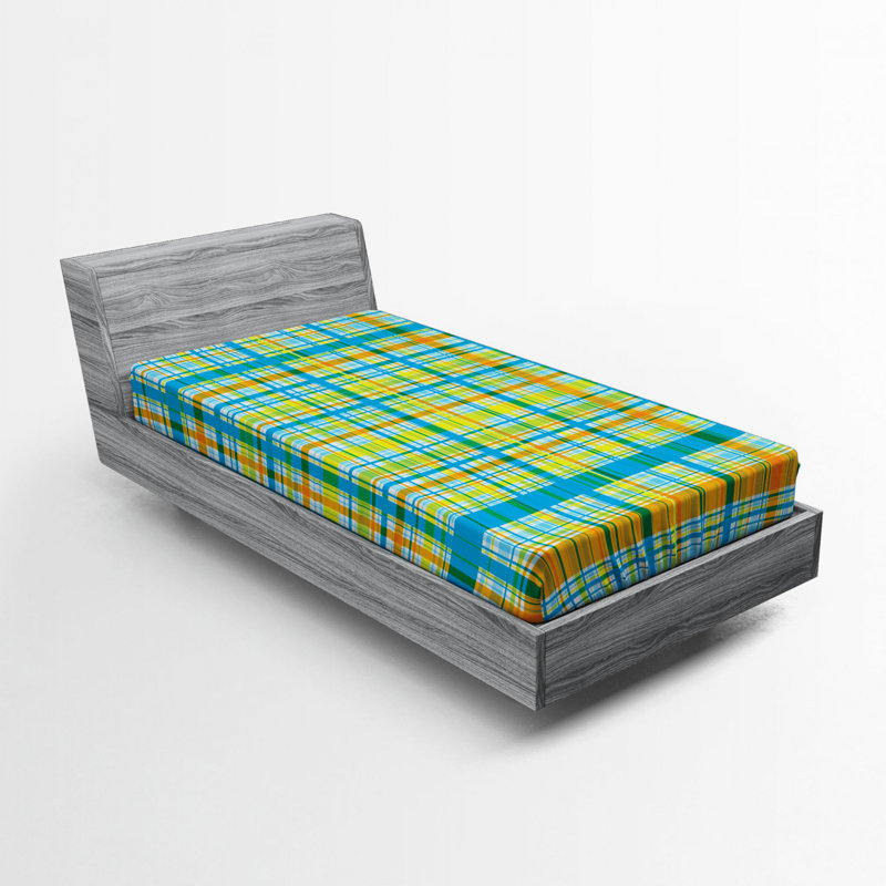 Microfiber Plaid Fitted Sheet, Twin XL Fitted Sheet