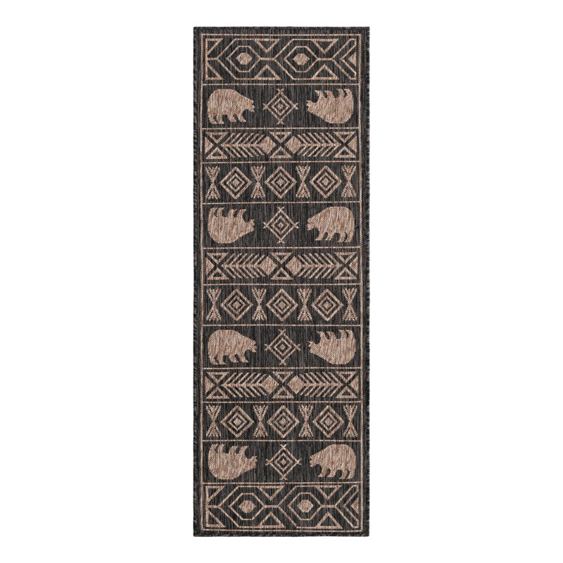 Tapis intérieur / extérieur Amasya Marcion, Tapis de couloir 2 pi x 6 pi 1 po