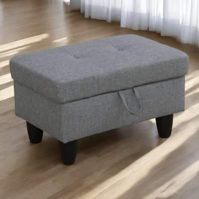  Orella Marlinda 28.5" Wide Upholstered Rectangle Tufted Flip Top Storage Ottoman