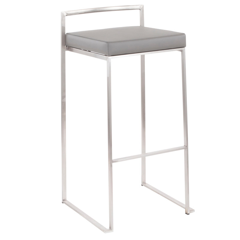 Contemporary Stackable Barstool, Gray