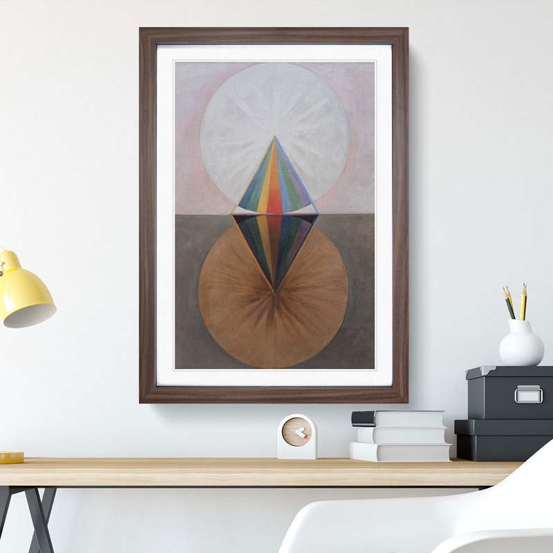 The Swan No.12 by Hilma Af Klint - Picture Frame Painting, Walnut Framed, 65cm H x 48cm W x 2cm D