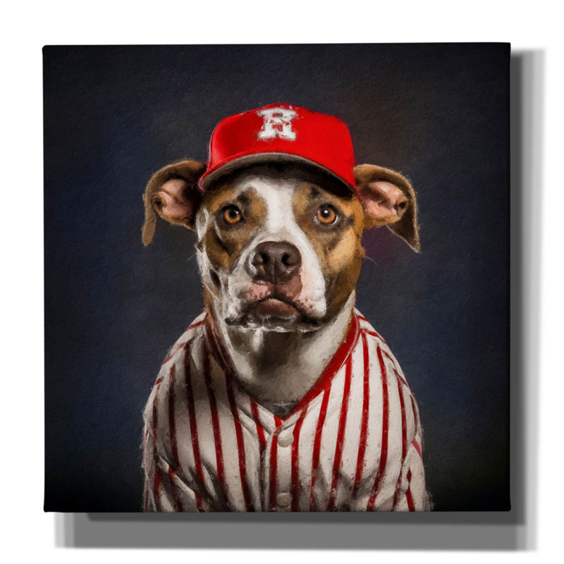 Epic Graffiti 'Baseball 4'  by Sean Parnell Canvas Wall Art, 12" x 12", 12" H x 12" W