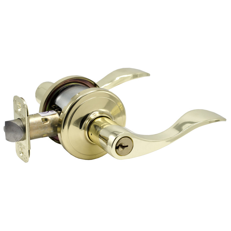 Bright Brass Entry Door Lever