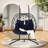 2 Person Egg Hanging Chair: Outdoor Patio Swing. - Cushions, Iron Stand. Fits Bedroom, Balcony, Patio. 600 Lbs Capacity Swing With Cushions. Strong Stand, Handmade . Dark Gray ,