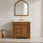 Comptoir de meuble-lavabo en noyer clair de 36 po x P 21 po avec plateau simple encastré Sarena-132974937-132974950