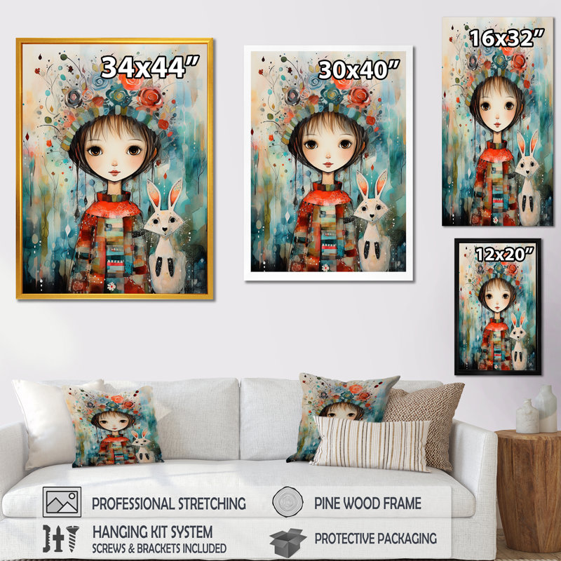 Mignon décorations de Noël pour enfants III - Art mural, H 20 po x l 12 po x P 1 po, Cadre doré simple