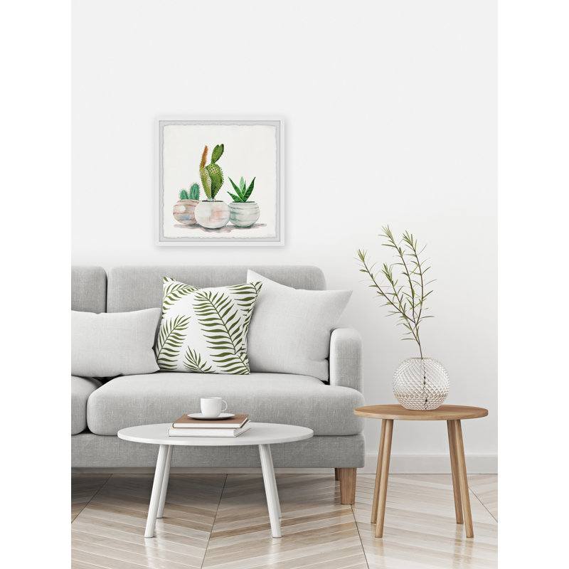 Cactus Planters - Single Picture Frame Painting, 30 cm H x 30 cm W