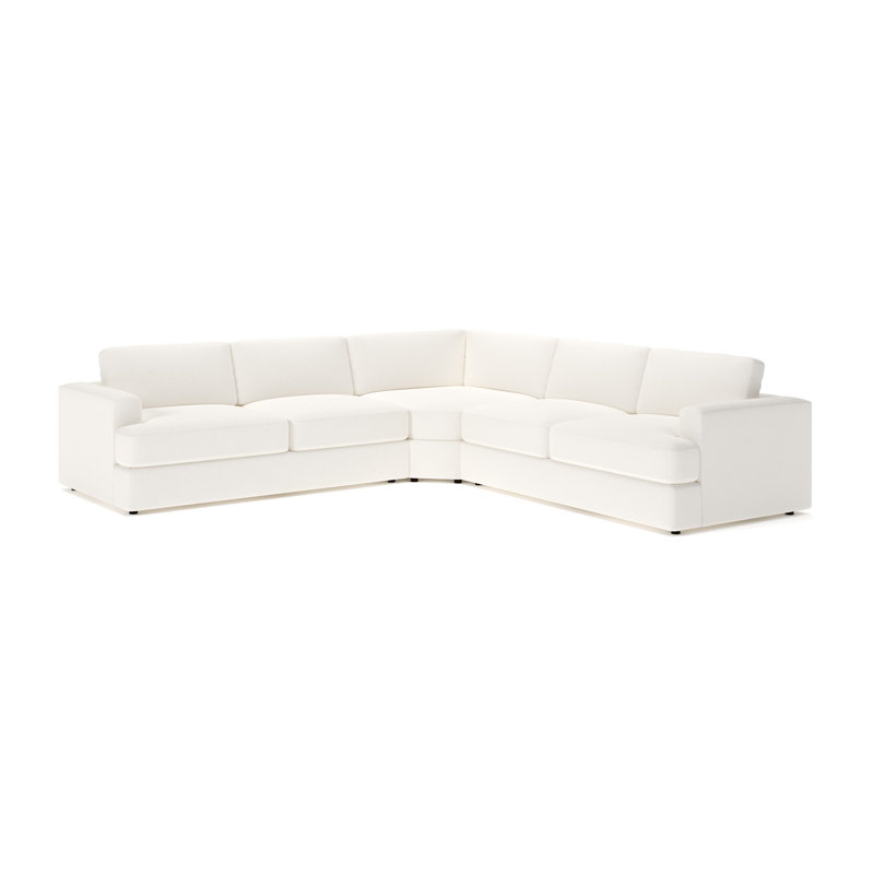 Cayden 3-Piece Upholstered Wedge Sectional, Apollo Alpaca Boucle