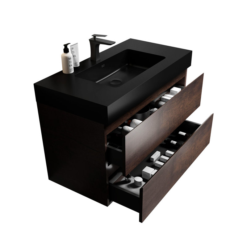 Alice 36"  Bathroom Vanity With Sink, Noyer, Noir, noir, noir, noir
