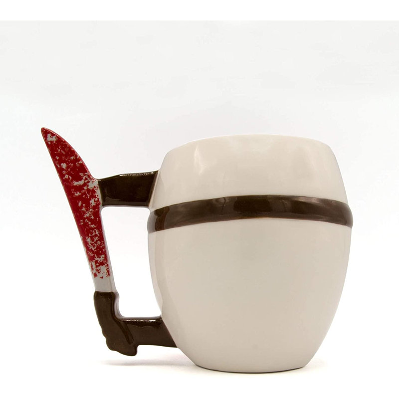 Tasse en céramique sculptée en 3D avec masque 13 oz