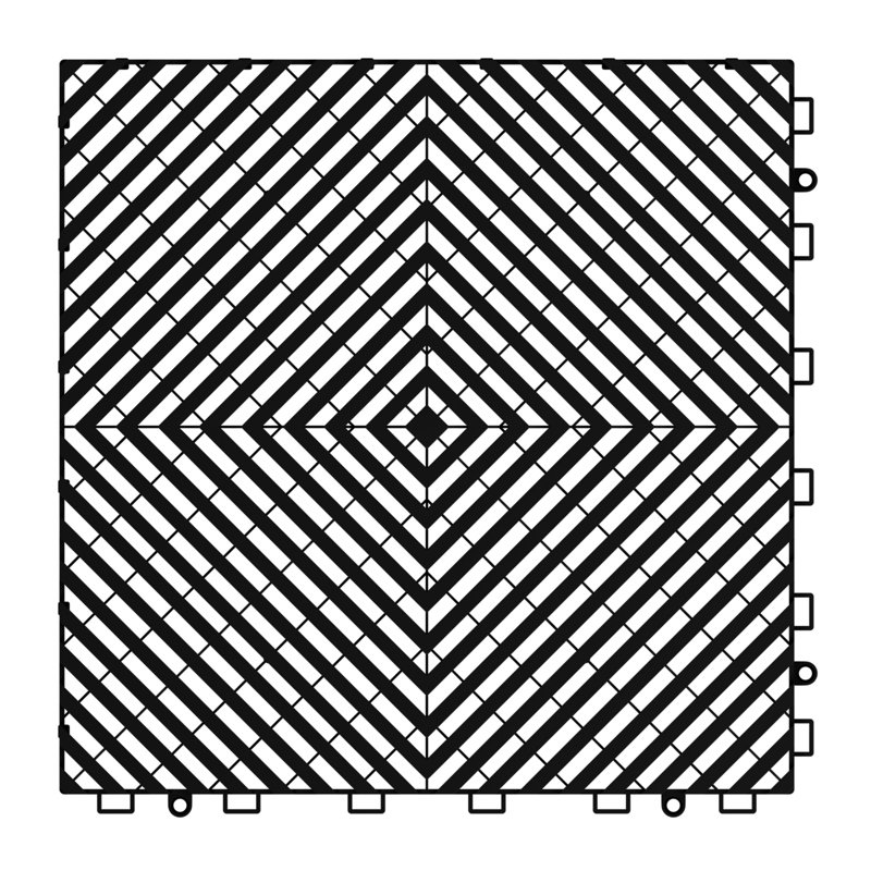 Carreaux de sol de garage à emboîtement, tapis de sol modulaires en plastique PP, tuiles ventilées antidérapantes pour garage, patio et atelier