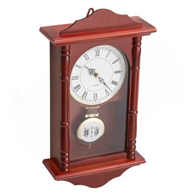 Grandfather Clock Vintage Pendulum Wall Clock 18 In With Quartz Movement