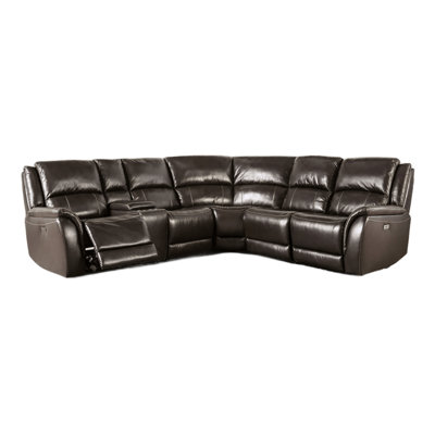 119.4" W Transitional Power Sectional, Espresso