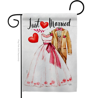 Double Sided 18.5'' H x 13'' W Polyester Wedding Garden Flag