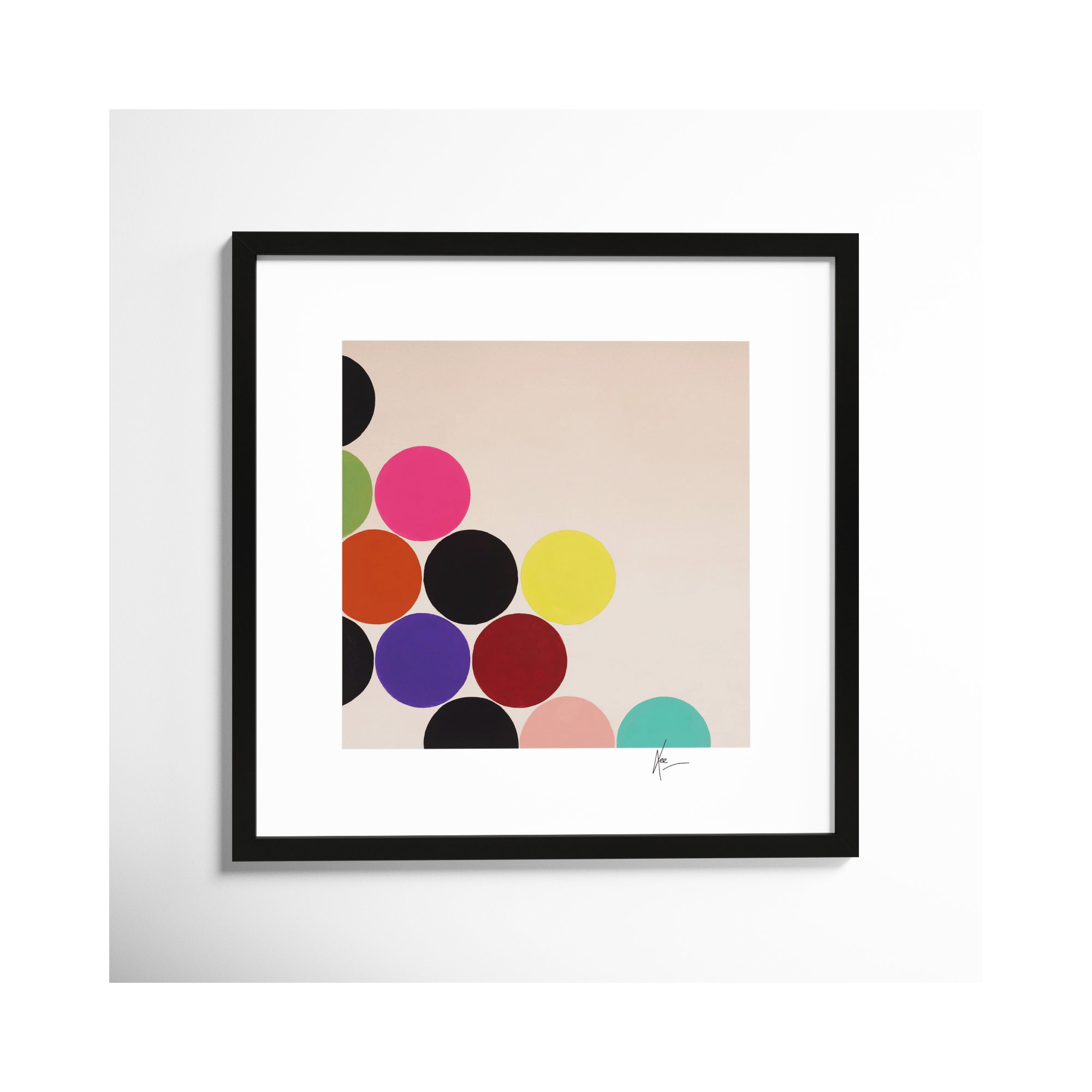 Joy by Lee Lessem, 44" H x 44" W x 1.25" D, Black