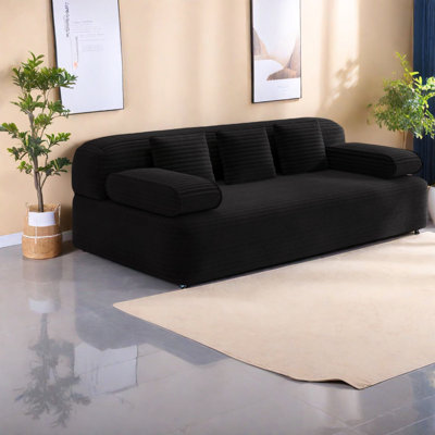 Multi-functional Modern Sofa, Plush Corduroy Convertible Bed For Small Spaces