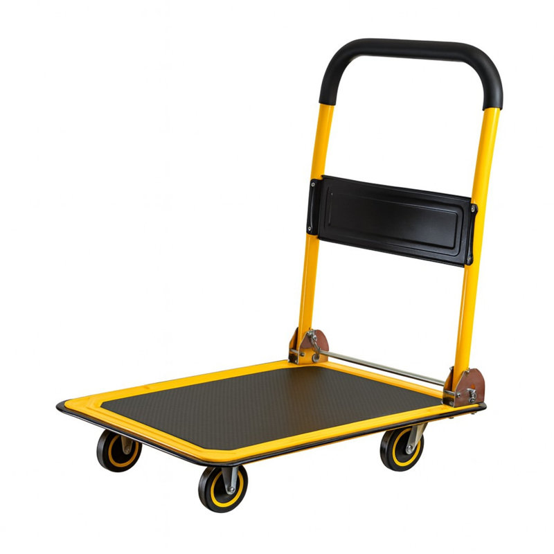 Chariot de plateforme pliable d'une capacité de 330 lb et de 660 lb, Jaune, H 33 po x l 18,7 po x P 28,5 po