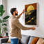 Moon Over Mountains Modern - Wrapped Canvas-1246103323-1246103324