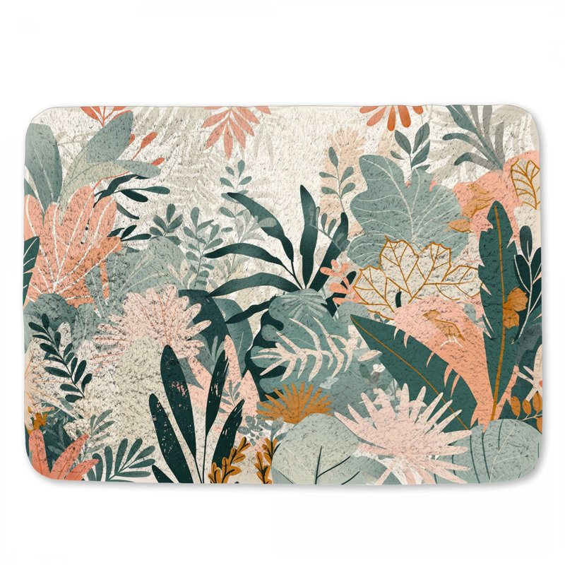 Tapis de bain plantes tropicales, L 21 po x L 34 po