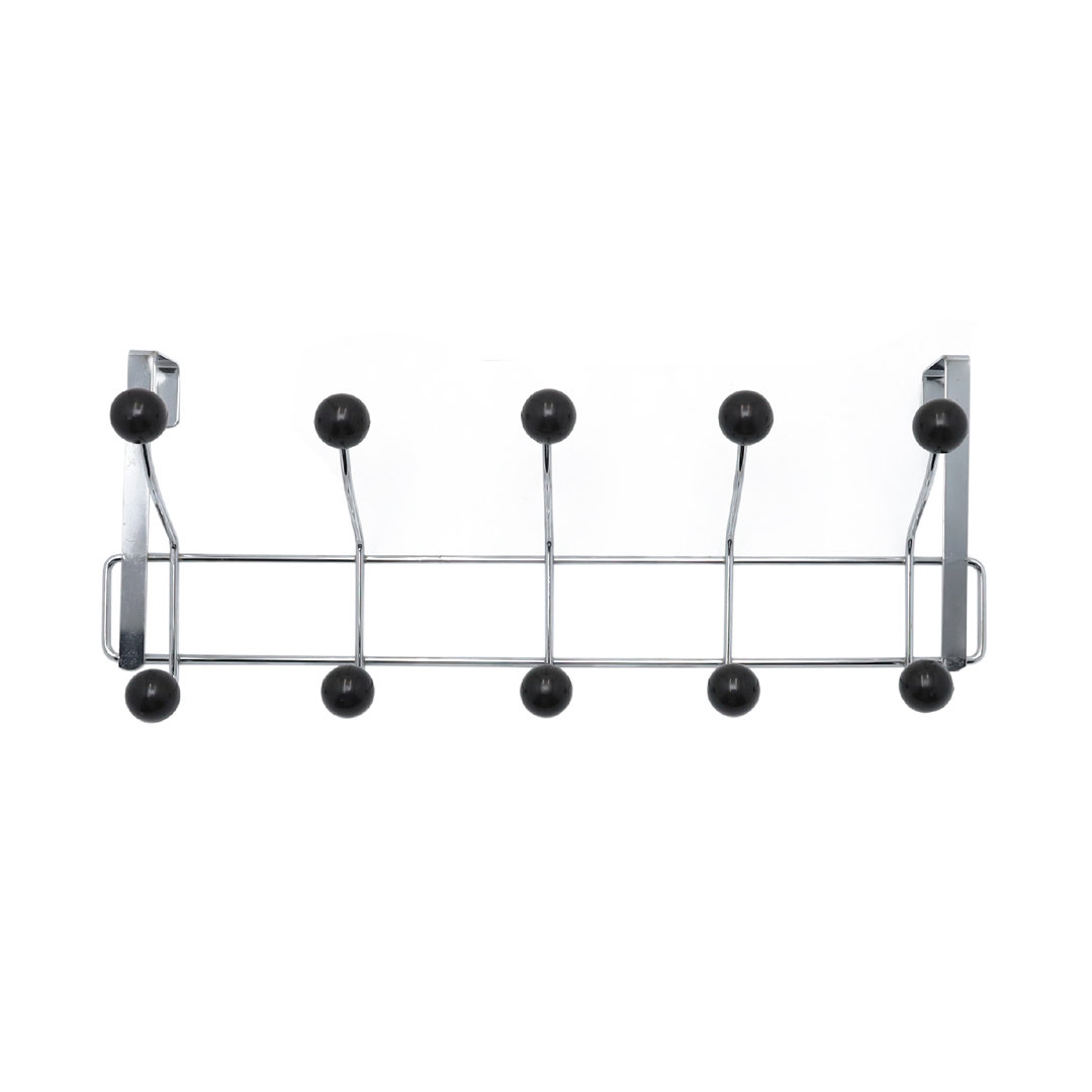 Buckingham Over Door Hanger 10 Hook Chrome Plated with Plastic Balls Fits Doors up to 4 cm