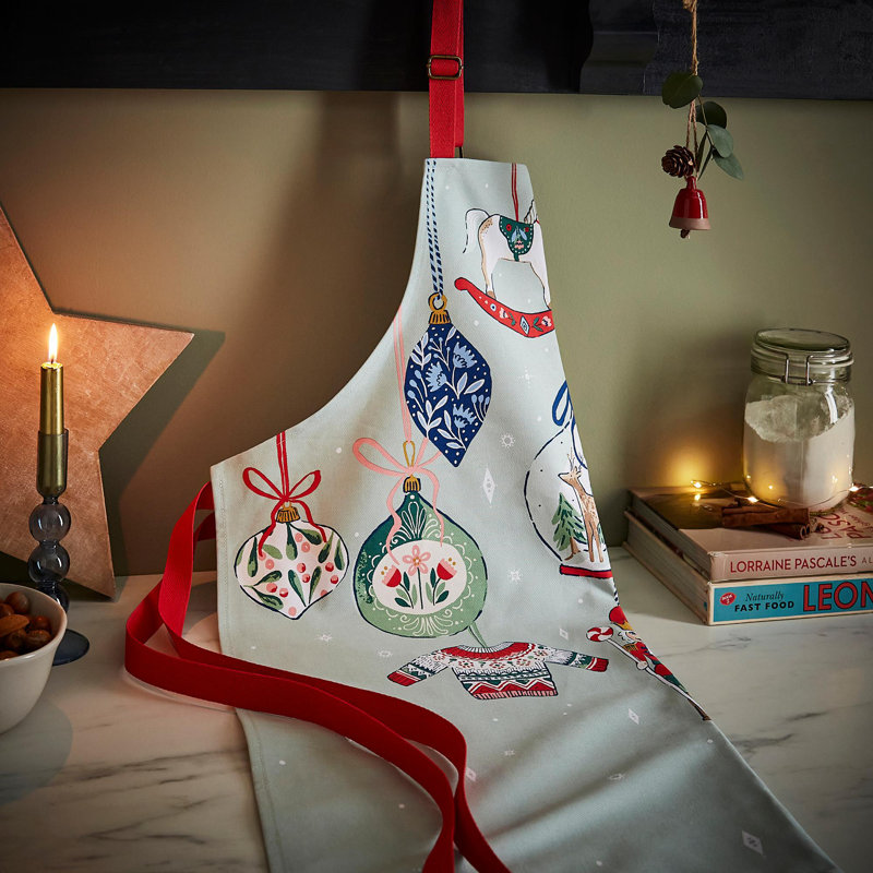 Christmas No Pattern Cotton Bib Apron