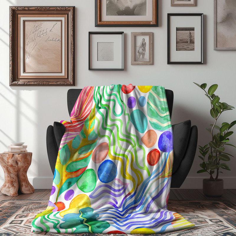 Dynamic Splash - Couverture Sherpa de qualité supérieure 1 pièce, Grand lit