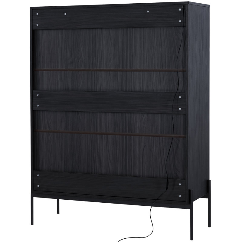 51.2'' Tall Lighted Display Cabinet with Tempered Glass Door