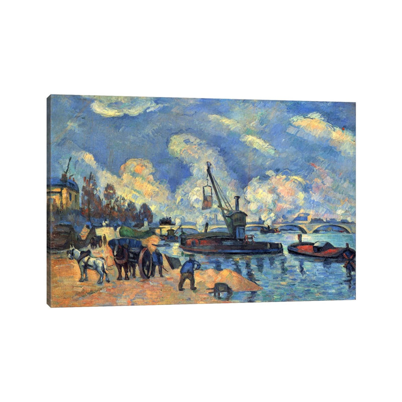 Seine At Bercy by Paul Cezanne - Wrapped Canvas Painting