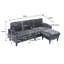 Canapé pour trois personnes, structure en bois massif, tissu chenille, poche latérale, avec deux porte-gobelets, repose-pieds avec rangement et canapé de salon Canapé modulaire confortable-219499553