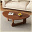Table basse ovale de style Noguchi de 34 pouces, table basse moderne en bois de style Mid-Century avec base triangulaire stable pour le salon, appartement