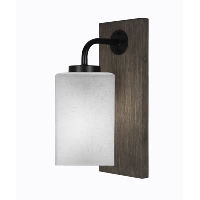 Oxbridge Wall Sconce Shown In Metal Finish With 4" Square White Muslin Glass