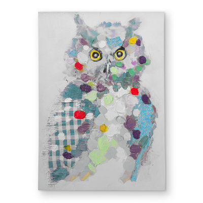Textured Abstract Owl - Living Room Outdoor Area Rug Decor