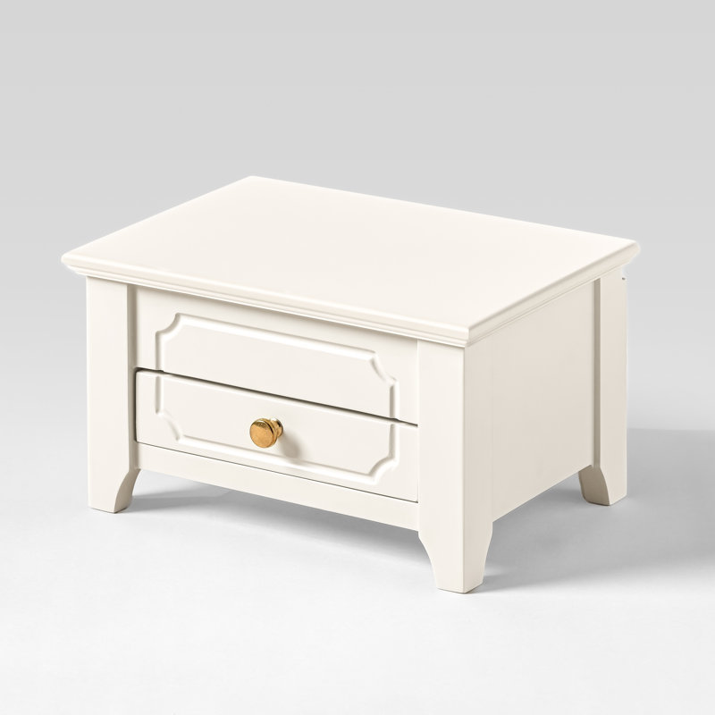 Boîte à bijoux en bois manufacturé Melody +, Blanc, H 5,5 po x l 9,3 po x P 6,3 po