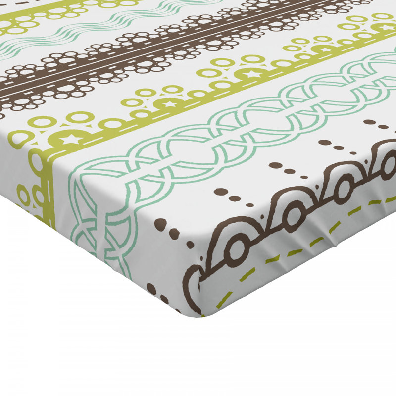 Microfiber Geometric Fitted Sheet, Queen Fitted Sheet