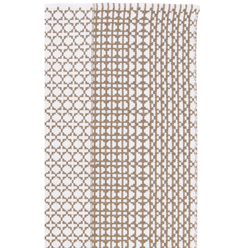 Tapis en coton tissé à la main Amaral, Tapis de couloir 2 pi 3 po x 7 pi