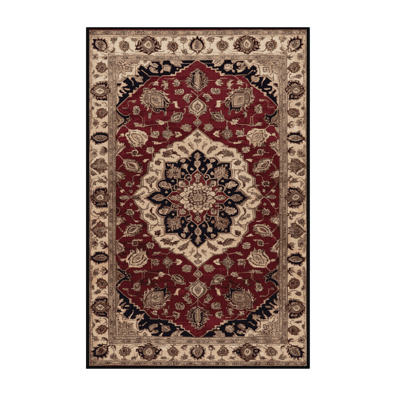 Machine Washable Persian Brown Area Rug