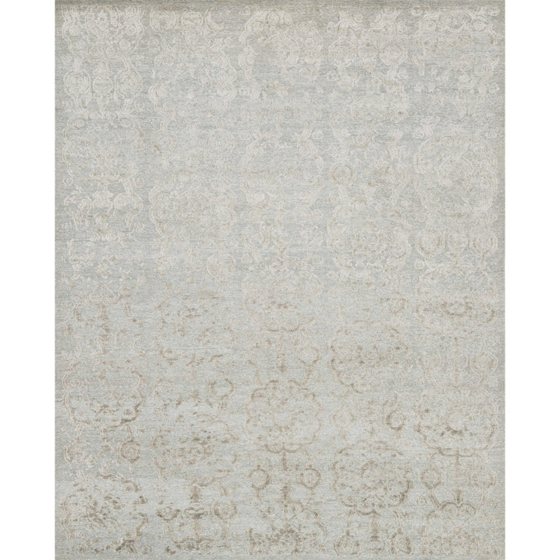 Cyrus Viscose Floral Indoor Rug, Square 1'6"
