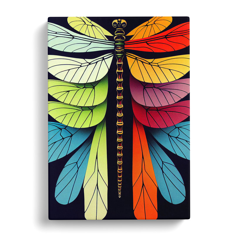 Mindblowing Dragonfly Abstract - Wrapped Canvas, 50cm H x 35cm W x 3cm D