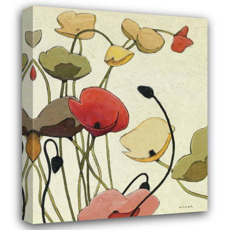 Art sur toile tendue avec Art Gallery Novak, Shirley, Pavots Ondule II (38_4659), H 18 po x l 15 po