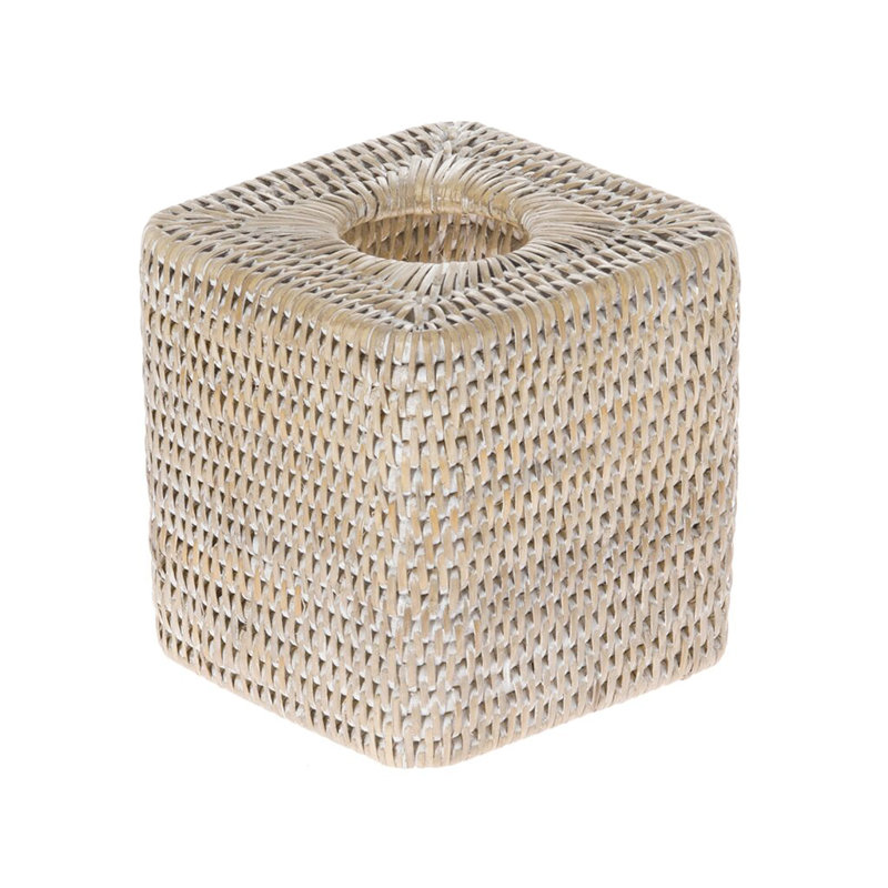 Couvre-boîte à mouchoirs Everard, Blanc délavé