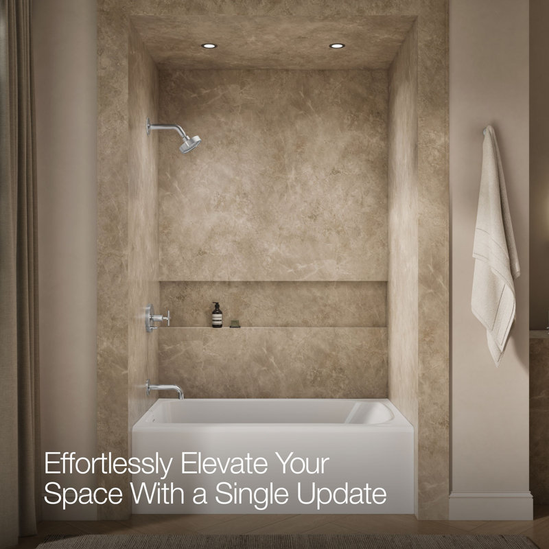 Purist® Rite-Tub and Shower Faucet, Polished Chrome, Scroll Handle
