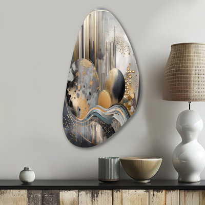 «Manzan Soft Colors Marble Abstract I», art géométrique abstrait en marbre, sculpture murale asymétrique en métal