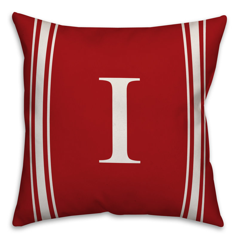 Striped Throw Pillow, I, Red