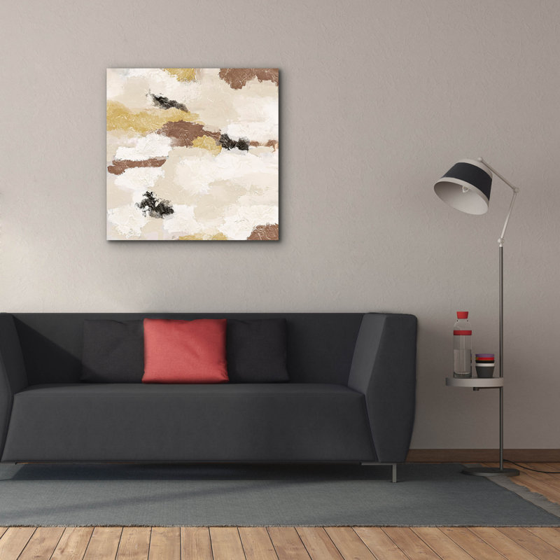 «Earthy Abstract» par Ashley Bradley, art mural sur toile, H 37 po x l 37 po